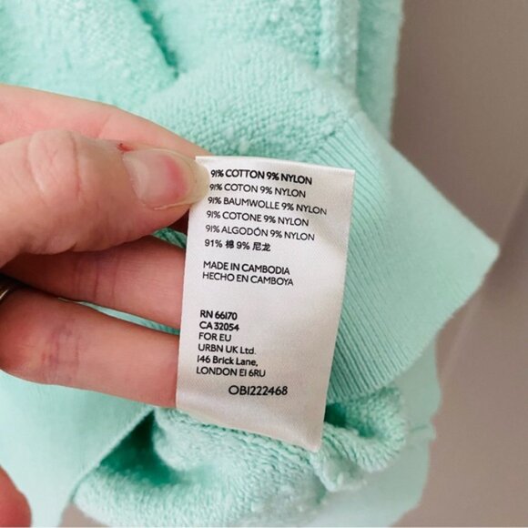 Free People Found My Friend Sweater Teal Sz Small - Picture 9 of 9